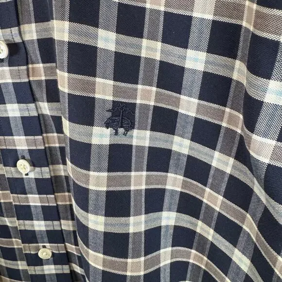 Brooks Brothers Men’s M Button Down Shirt Non Iron Cotton Blue Embroidered 1818 - Picture 6 of 10